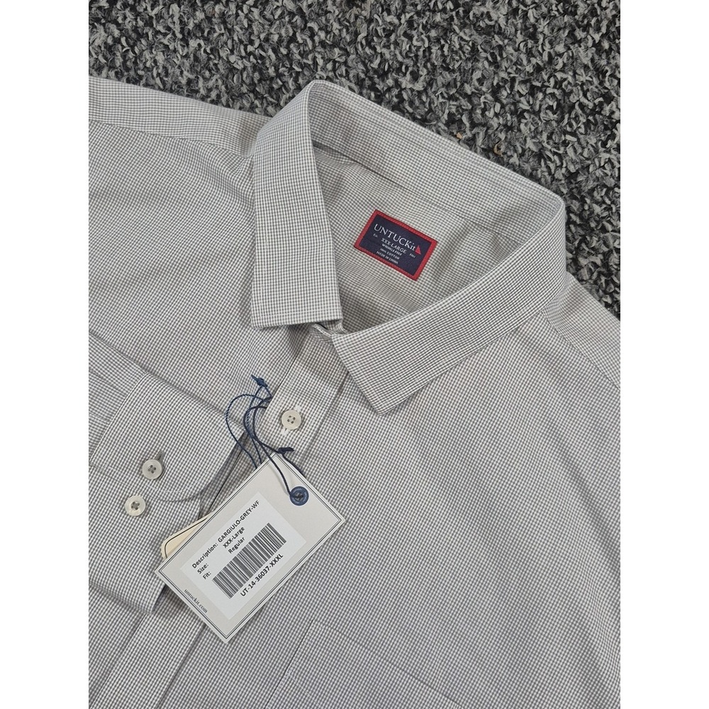NWT MEN'sβ UNTUCKit Long Sleeve Shirt 3XL Regular Fit Gargiulo Wrinkle Free